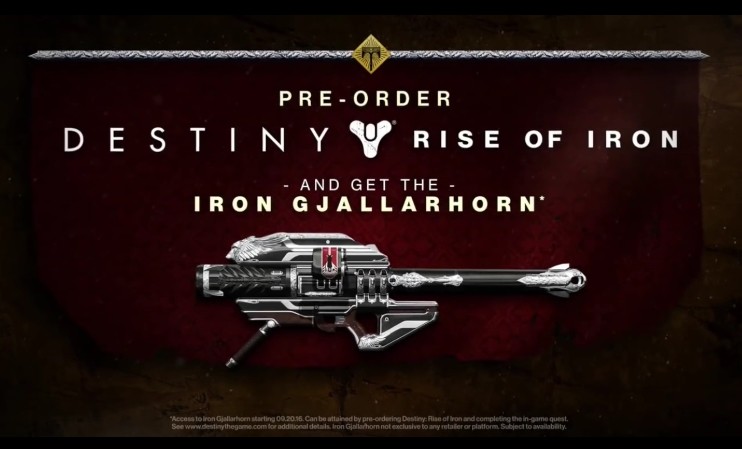 destiny rise of iron release time